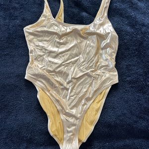 SKIMS NWOT gold one piece swimsuit size L
